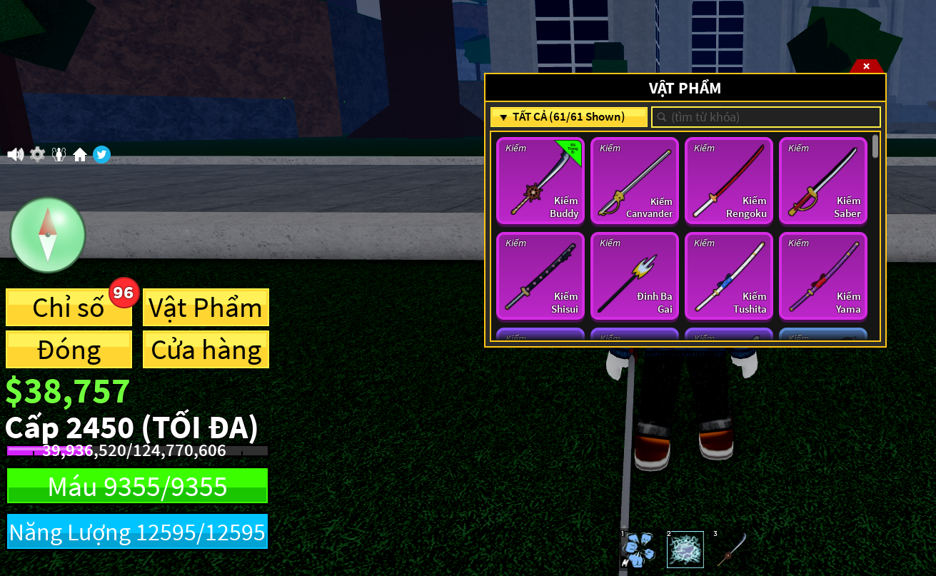 Level : 2450 Max Level Melee : 3-5 Melee Sea : Random Sea Fruits : Devil Fruit Awakend hoặc Devil Fruit 1M+", - Mã #75909222