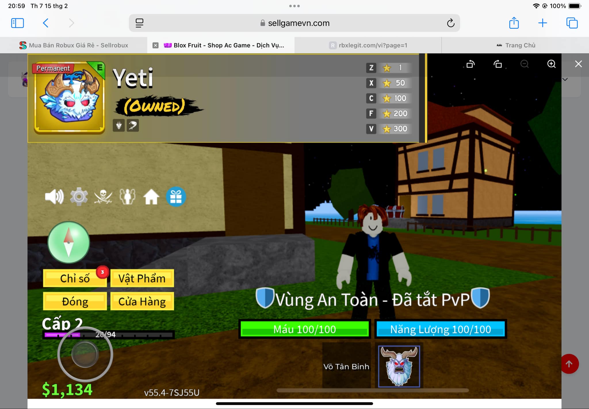 ACC LEVEL 2 CÓ YETI VĨNH VIỄN - Mã #05440457