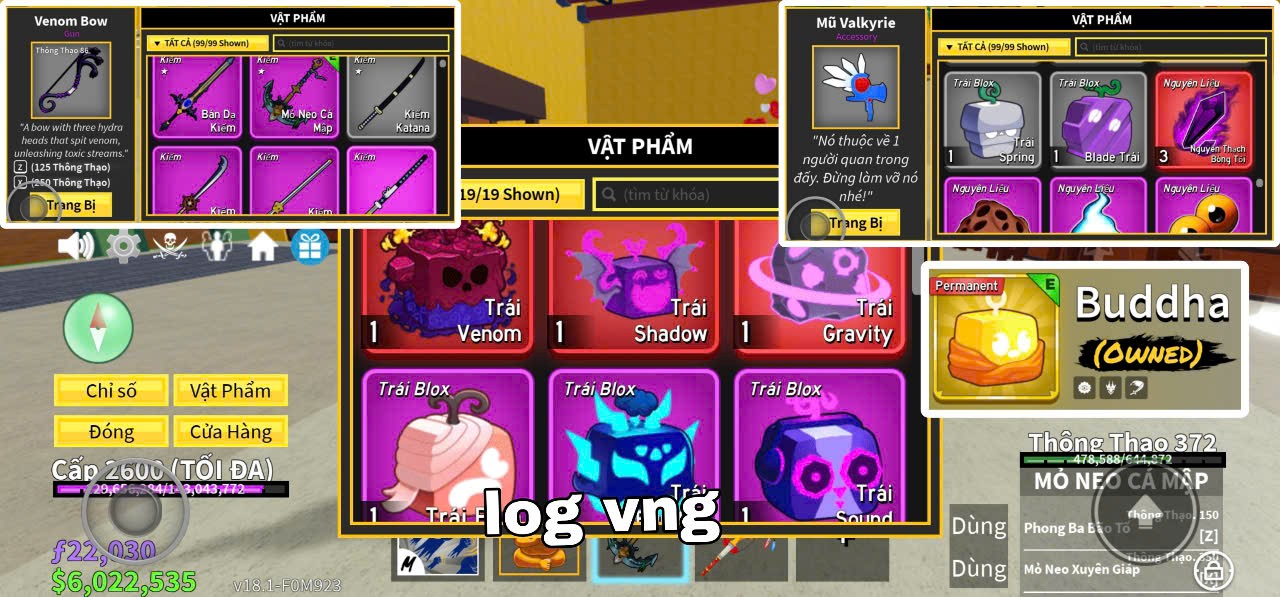 Acc lever 2600 + god + mỏ neo..., Phật PERM + Tộc Người V3 - Mã #31057419