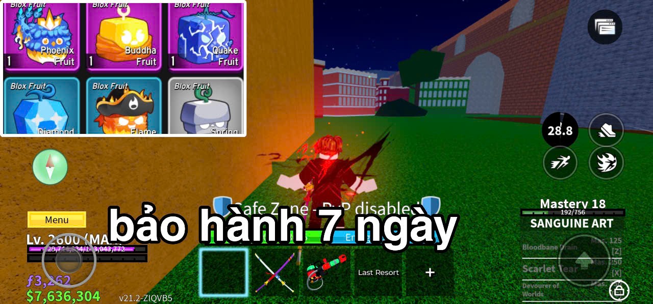 Acc Lever max + god + sanguine art, Tộc human v4 FG - Mã #40516944