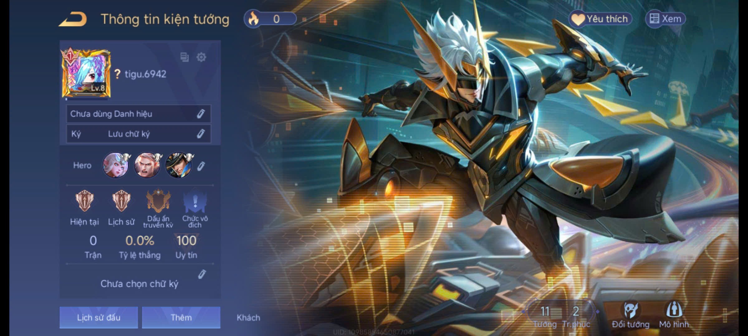 Acc Reg Bijan Hoàng Kim Cơ Giáp - Mã #44662643